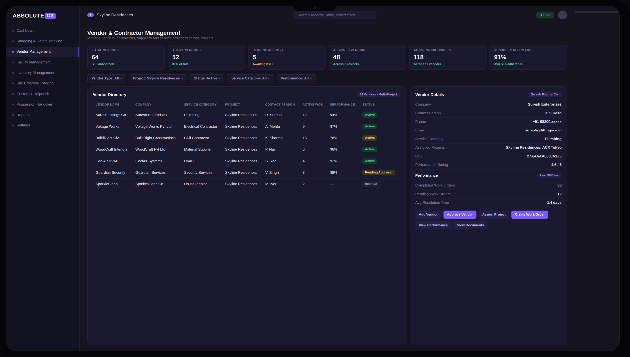 Organize Field Contractors & Property Inventory